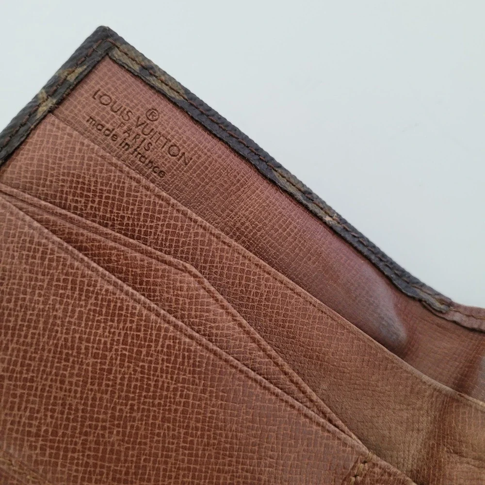 Louis Vuitton Monogram Canvas Elise Trifold Wallet Brown M61654 Vintage Men Wome